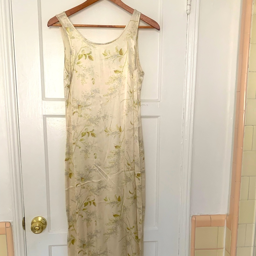 Vintage Betsey Johnson silk floral maxi slip dress